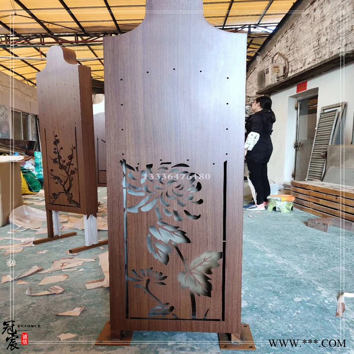 景区总导览图框架做木纹 指示立牌广告牌做热转印木纹图6