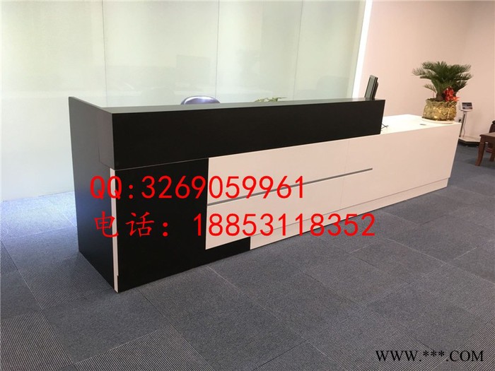 大森烤漆前台接待台公司办公桌办公家具 服务台酒店迎宾台吧台图5