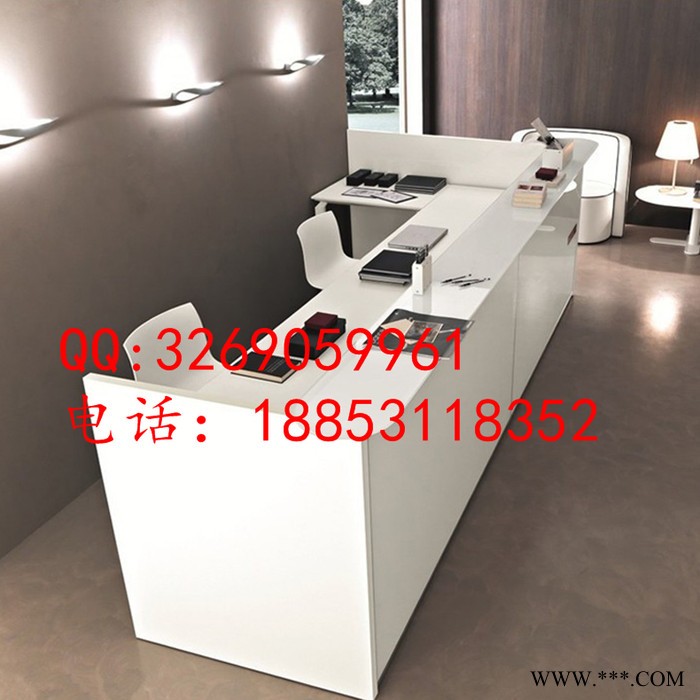 大森烤漆前台接待台公司办公桌办公家具 服务台酒店迎宾台吧台图2
