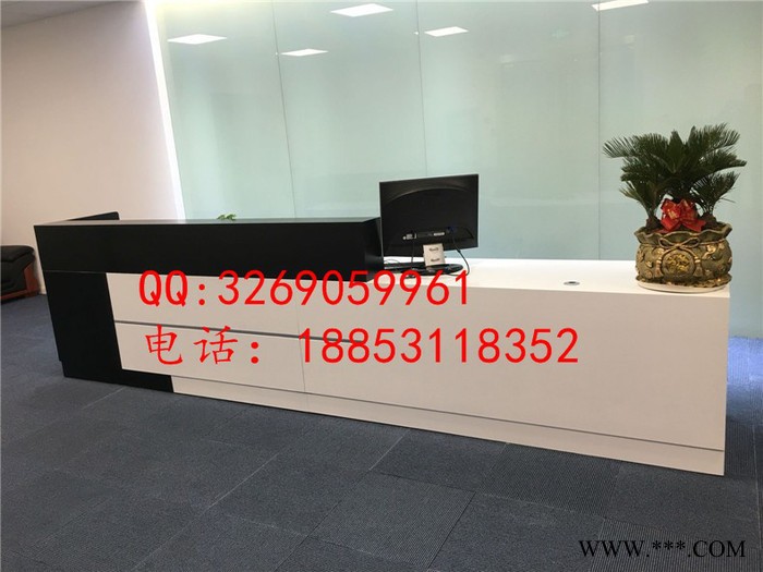 大森烤漆前台接待台公司办公桌办公家具 服务台酒店迎宾台吧台