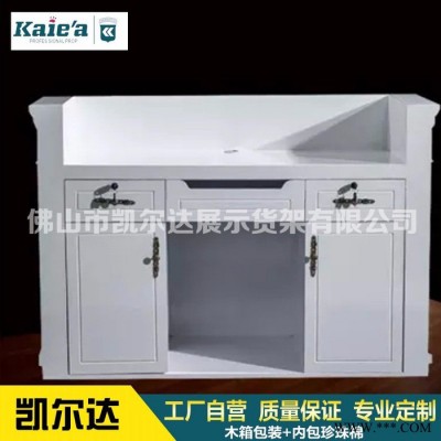 复古收银台服装店吧台美式复古收银台实木做旧欧式接待台