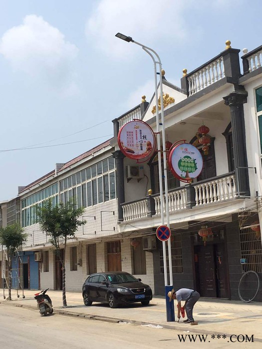 潍坊直销圆形彩塑不锈钢铝型材路灯杆灯箱 时尚美观广告牌 厂家自己生产图2