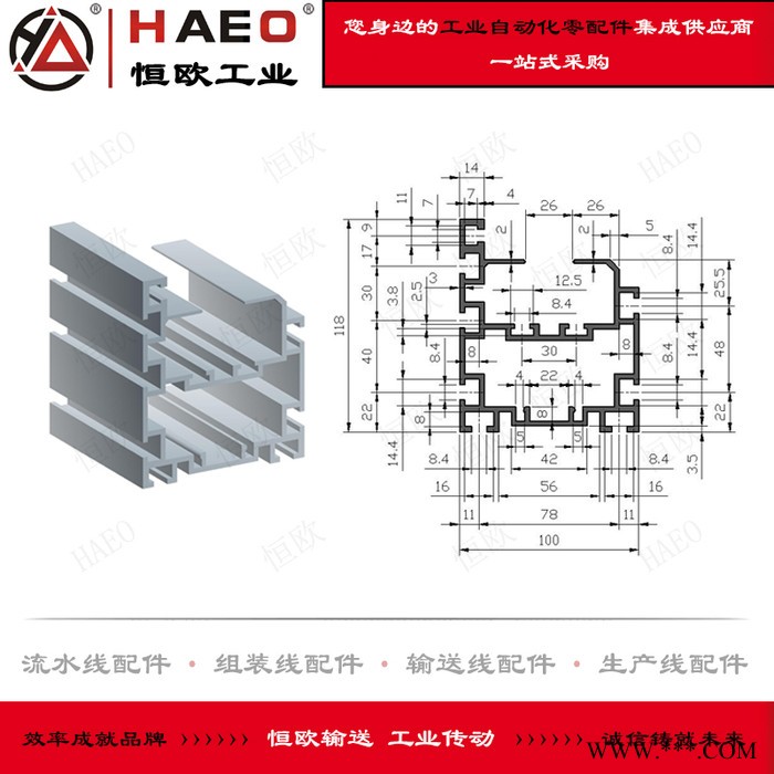 倍速链铝型材生产厂家 尼龙导条 流水线铝型材 2铝型材耐磨条供应商图6