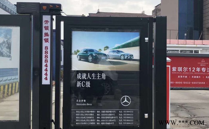 小区人行广告门禁门厂家批发 奥特人行广告门 材质为铝型材 坚固耐用 适用于政府办公楼 居民小区 办公楼等需人车分流的场所图4