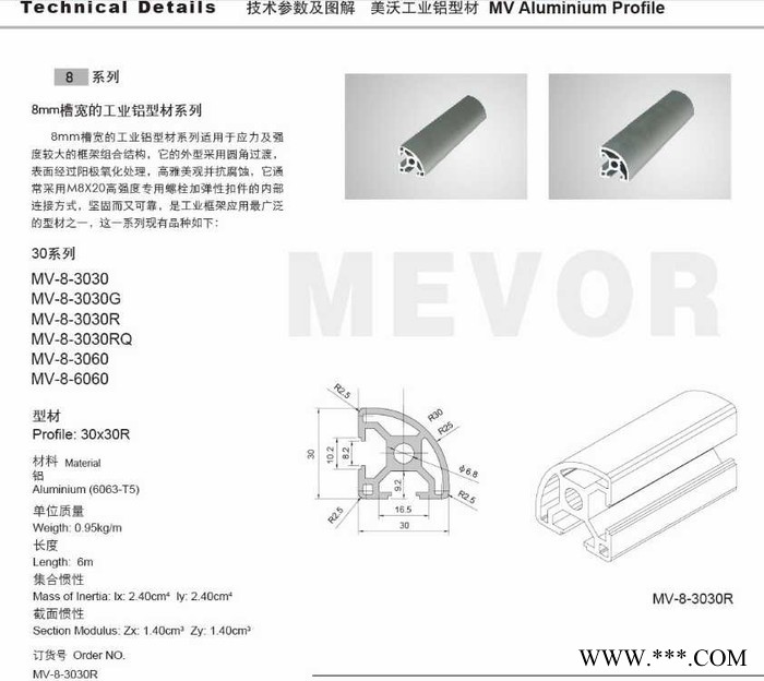 供应 沃萱3030R 铝材厂家 工业铝型材 铝型材 铝框架 工业铝型材  铝合金型材 铝型材  非标件型材 铝型材定制图4