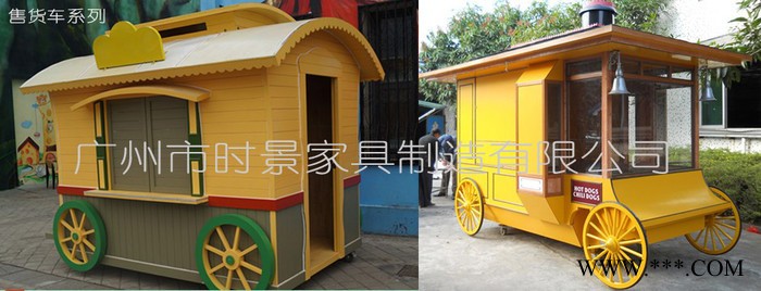 海南防腐木售货车移动售卖车小吃车手推车促销车花车商业街售货车图3