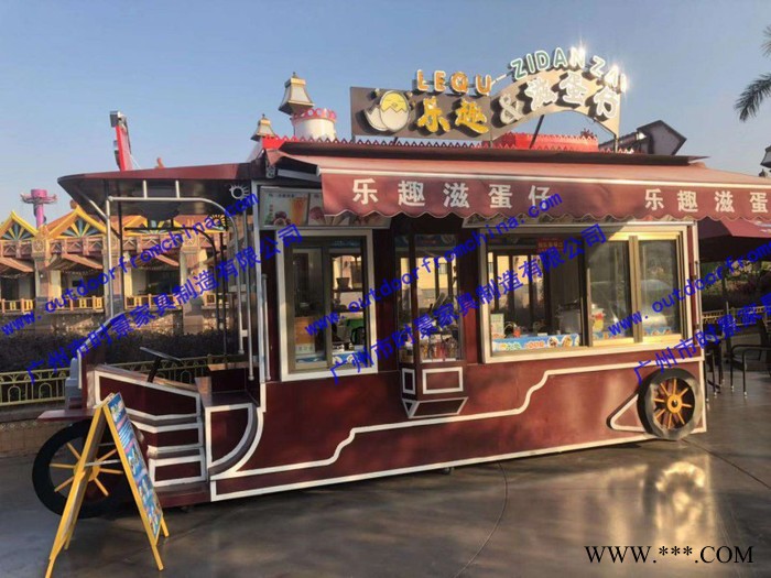 景区木制移动奶茶咖啡售卖屋，木制促销车，商场可移动花车图2