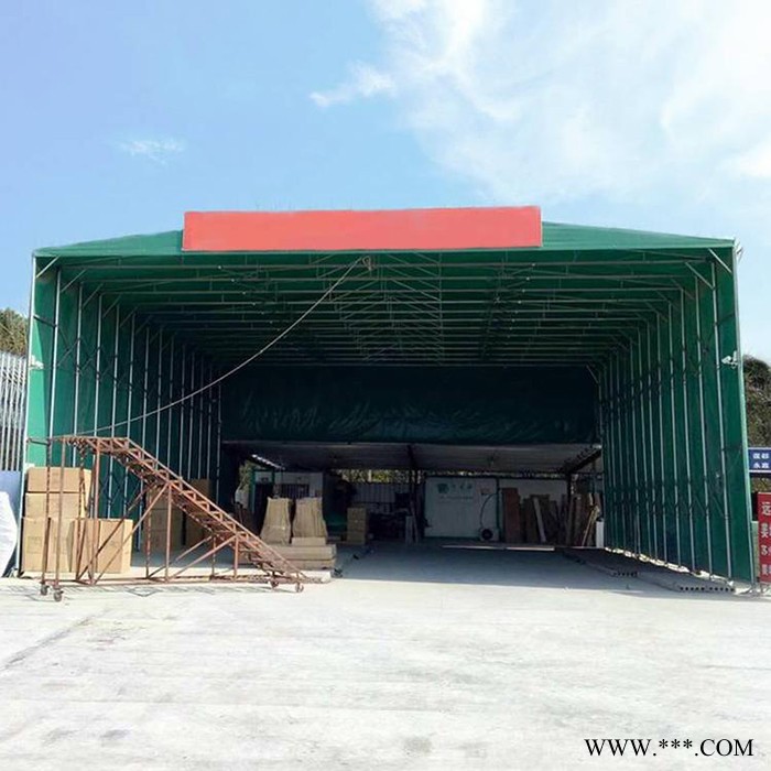 大型仓储伸缩雨棚户外物流仓库蓬推拉棚移动雨篷折叠帐篷图3