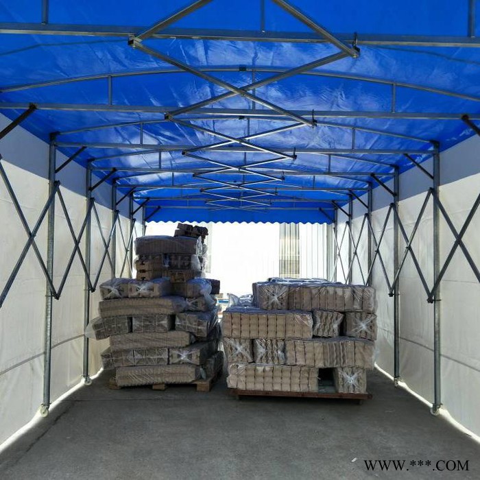 大型仓储伸缩雨棚户外物流仓库蓬推拉棚移动雨篷折叠帐篷图2