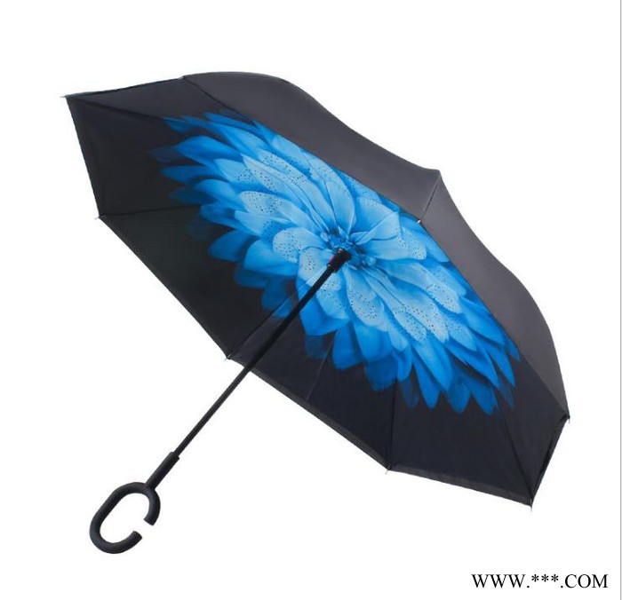 文竹反向伞免持式C型反向折雨伞长柄遮阳伞广告太阳伞雨伞定制LOGO图4