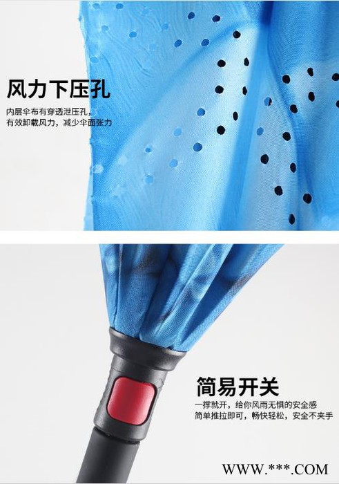 文竹反向伞免持式C型反向折雨伞长柄遮阳伞广告太阳伞雨伞定制LOGO图6
