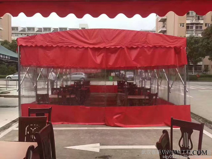 定制大型伸缩移动推拉棚夜宵烧烤折叠帐篷仓库活动雨棚停车遮阳蓬图3