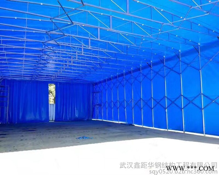 定制大型伸缩移动推拉棚夜宵烧烤折叠帐篷仓库活动雨棚停车遮阳蓬图4