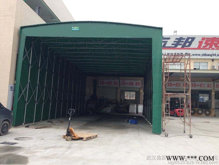 定制大型仓库活动雨蓬伸缩移动推拉棚夜宵烧烤折叠帐篷图5