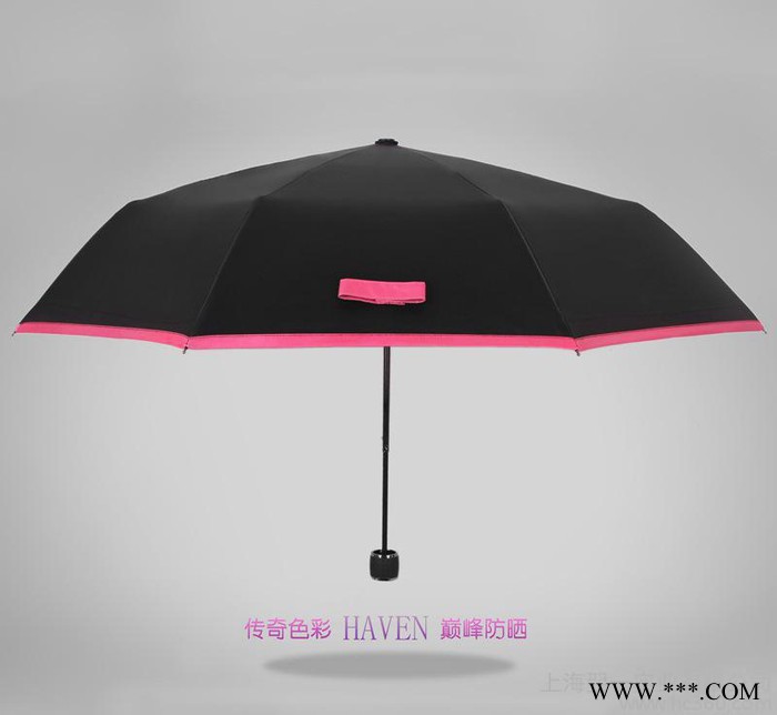 太阳伞防紫外线遮阳伞**防晒男女黑胶雨伞超轻折叠小黑伞图2