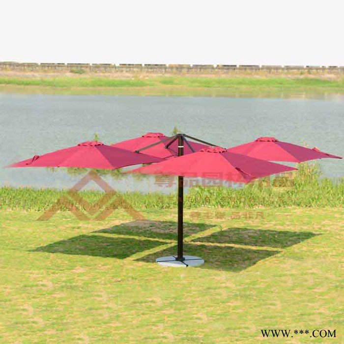 户外太阳伞遮阳伞  庭院遮阳伞 4开方形罗马伞【东莞尊品园林用品】图2