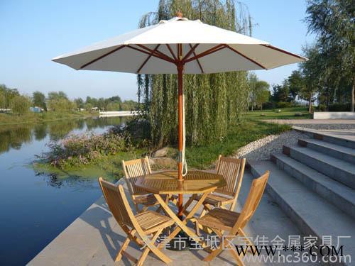 供应宝佳实木桌椅供山西大同阳泉临汾户外家具太阳伞图2
