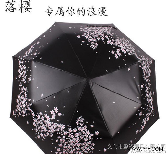 太阳伞折叠女生伞晴雨两用黑胶伞防晒遮阳伞雨伞代发图2