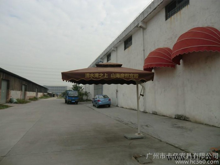 厂家批发定做广告太阳伞 铝合金侧边柱户外遮阳伞太阳伞 配大理石底座图3