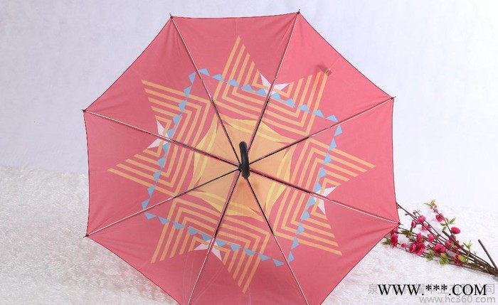 直销直杆自动热转印花晴雨伞 广告雨伞 广告伞太阳伞价格实惠图1
