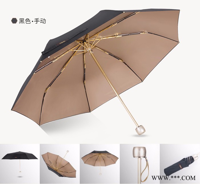 Amrzzi阿玛姿两用雨伞  全自动遮阳伞  防晒防紫外线太阳伞  小轻三折伞 折叠伞图2
