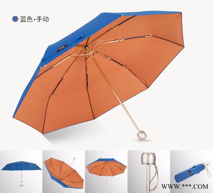 Amrzzi阿玛姿两用雨伞  全自动遮阳伞  防晒防紫外线太阳伞  小轻三折伞 折叠伞图6