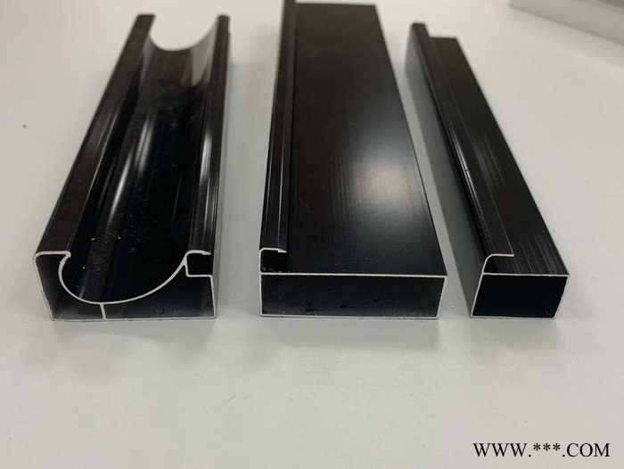 生产定做铝型材 黑色半隐框晶钢门型材 铝材厂家图3