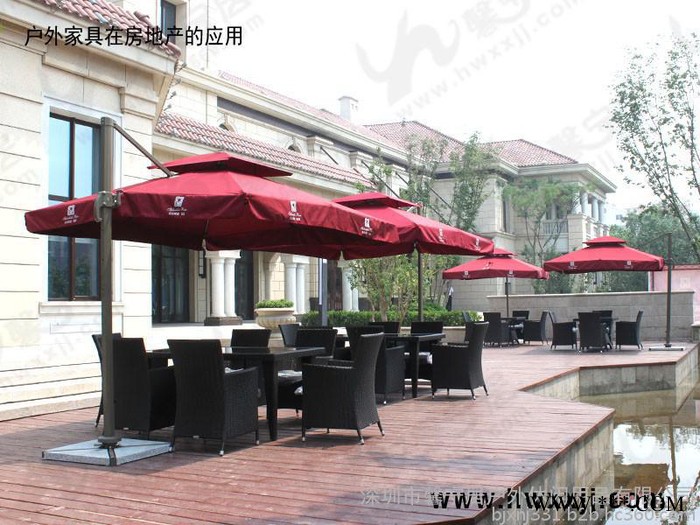 酒店 藤编桌椅物 景区户外休闲深圳特色酒店桌椅伞 露天休闲户外桌椅遮阳伞 休闲室外露天休闲户外太阳伞图7