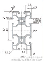4080工业欧标铝型材 4080重型磨砂喷砂铝型材 电泳氧化铝型材 4040工业铝型材图3
