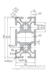 厂家50100Ｗ重型工业铝型材 流水线机械自动化设备专用铝型材加工 铝型材5050图3