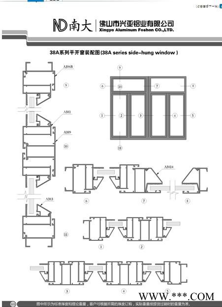 供应38A系列平开窗 铝型材图1
