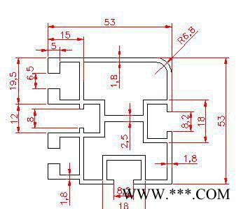 53*53插件线导轨铝型材 5353铝合金型材 06B链条
