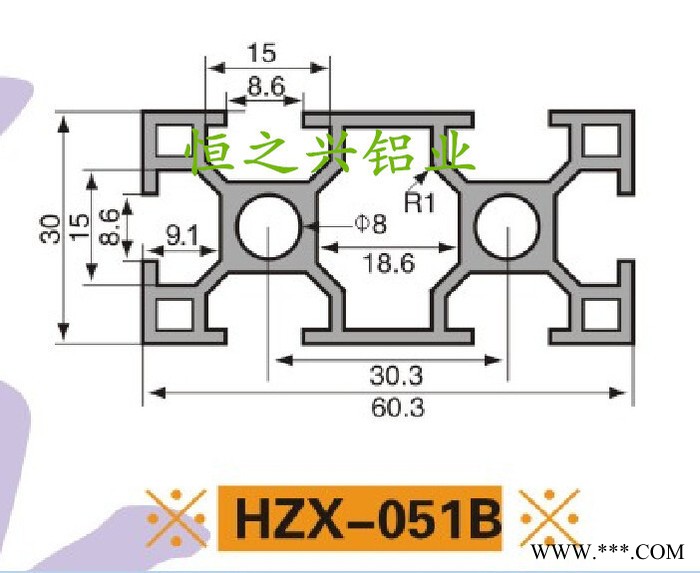 深圳铝型材**皮带线铝型材工业铝型材欧标铝型材HZX-051B图1