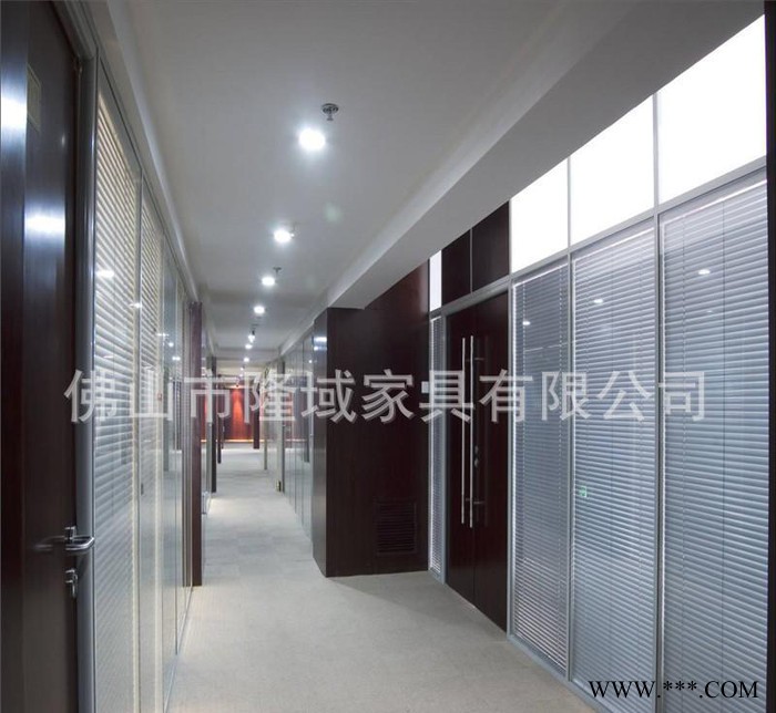 高隔断铝型材办公室屏风隔墙双层玻璃带百叶隔断高间隔墙图3