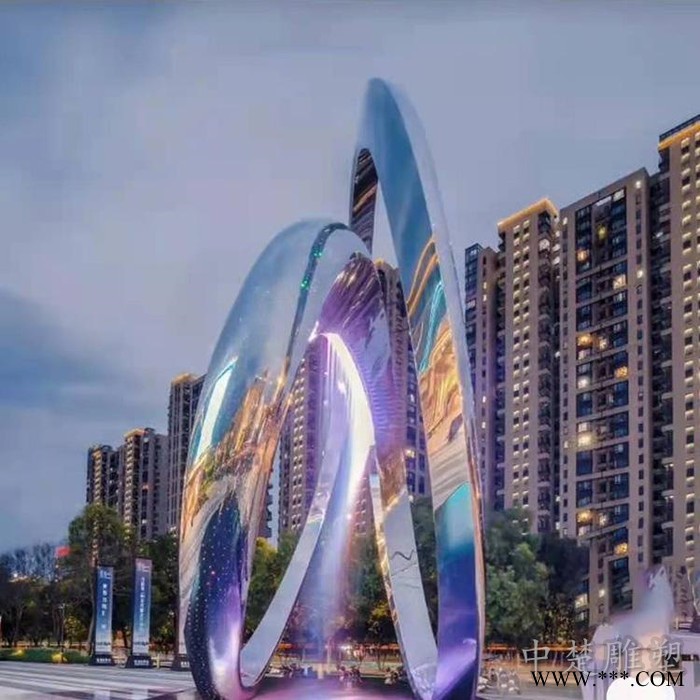 夜景灯管雕塑 不锈钢灯光雕塑艺术造型设计图3