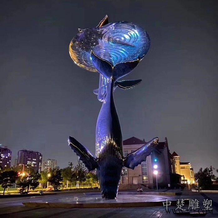 夜景灯管雕塑 不锈钢灯光雕塑艺术造型设计图2