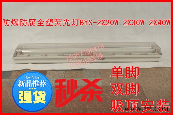 BYS-2X40W防爆防腐全塑荧光灯双脚/单脚灯管  防爆防腐双管荧光灯图1