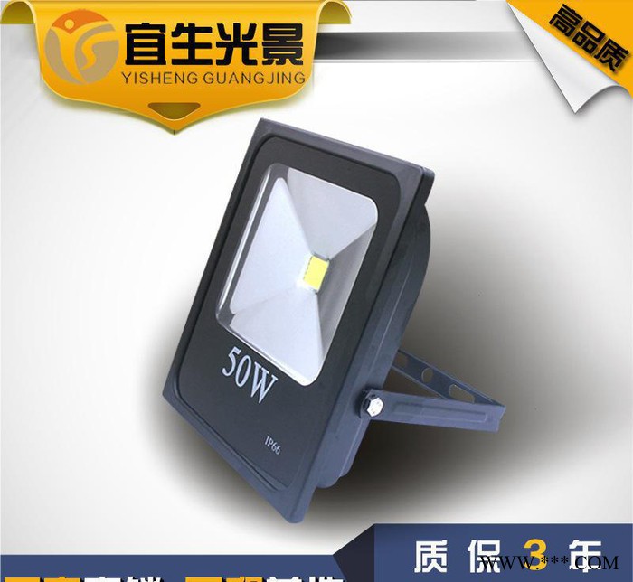 一体化黑色泛光灯 50WLED投光灯 户外景观防水投射灯 照树灯图1
