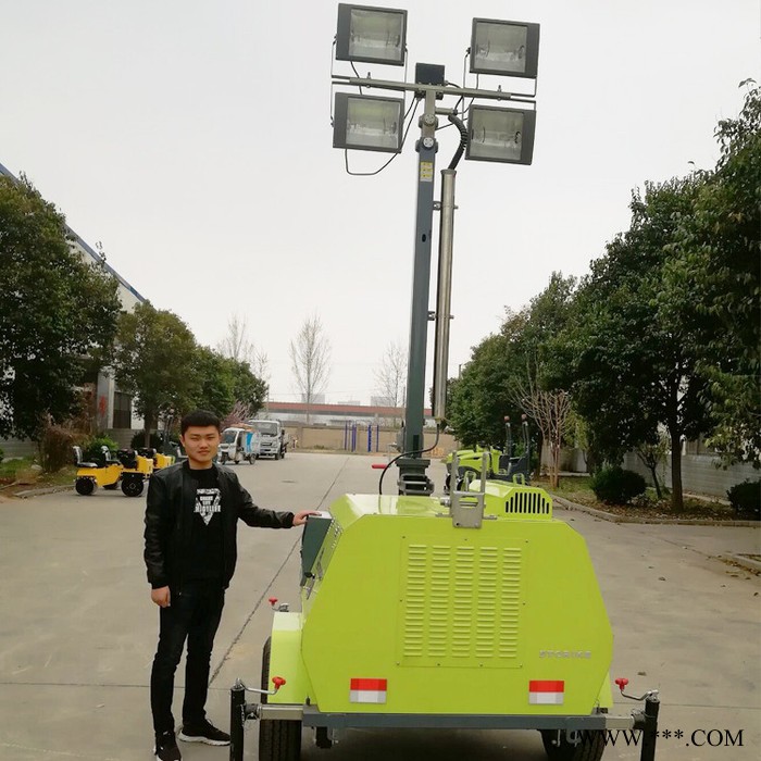 自发电照明车 隧道施工照明车 防汛可升降灯塔  拖车式九米照明车DQ 金卤灯照明车 拖车式 七米灯塔图5