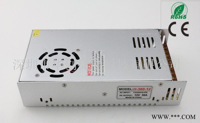 深圳网状LED电源 12V30A开关电源 LED霓虹灯电源 电源图2