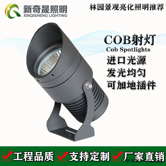 新奇晟led投射灯COB防眩光防水射灯户外园林亮化投光灯图1