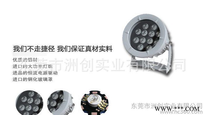 供应rgb投光灯 大功率led投光灯12W圆形 浙江投光灯厂家图1