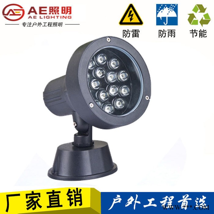 LED投射灯户外圆形聚光灯防水投光灯地灯草坪灯庭院景观地插灯图1