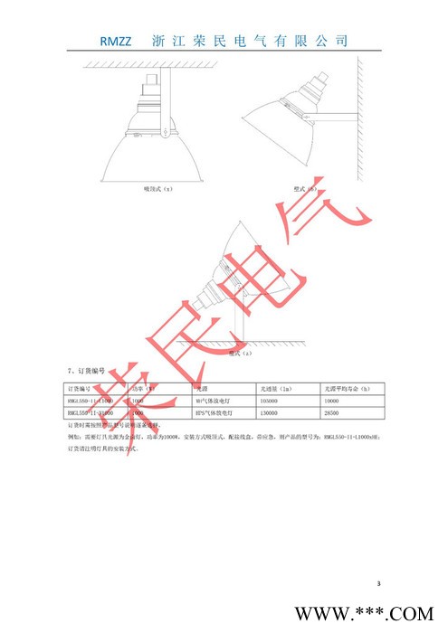 NTC9230防震型投光灯 三防投光灯投光灯 金卤灯  高压钠 荣民电气RMGL550-II NTC9230投光灯防震型图3