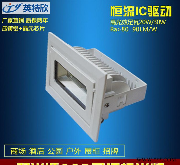 直销新款双光源COB方形投光灯 30WLED投光灯 可旋转投图3