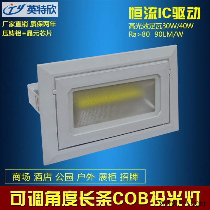 方形防水 COB旋转投光灯 LED告灯 户外灯 泛光灯 路灯40W图3