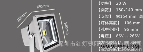 供应红灯笼20W RGB投光灯RGB七彩投光灯图2