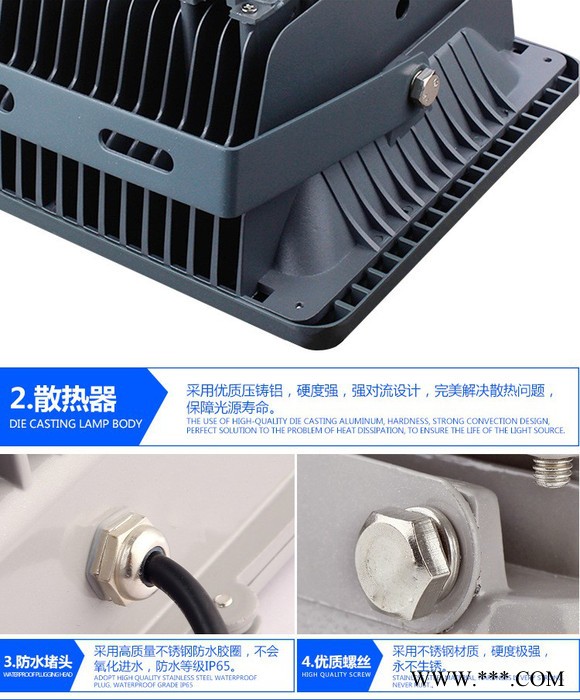 新款COB金钻投光灯 50W户外防水LED投光灯泛光灯招牌灯投射灯图4