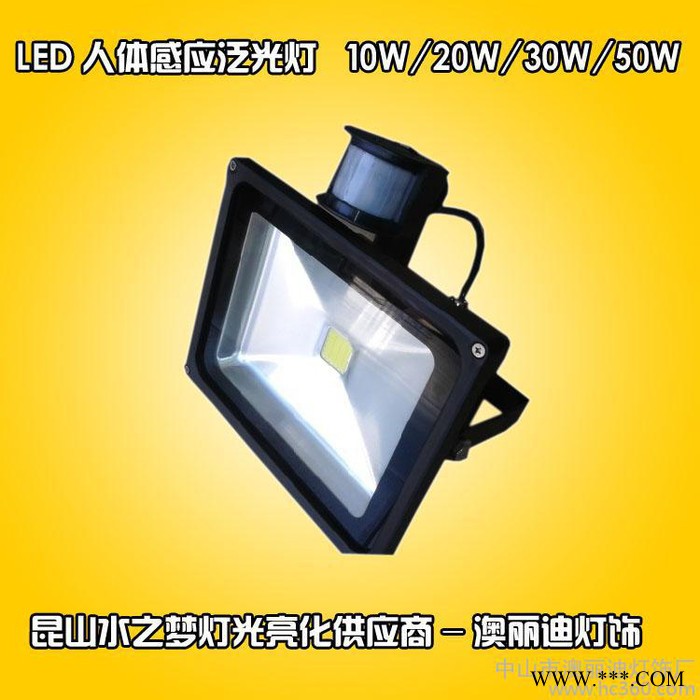 供应LED人体感应投光灯 红外感应 50W泛光灯 质保两年 ** LED感应投光灯图2