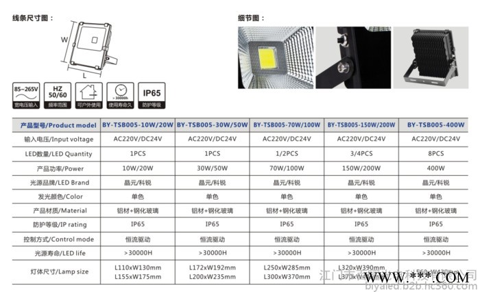 供应**/供应百曜大功LED泛光灯/LED灯具图5